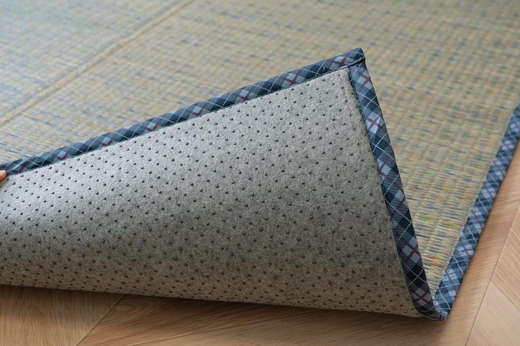 ikehiko corporation Rush Rug Teppich Tatami Note Rechteck NCX Leap Blau 180 x 240 cm Uni Feuchtigkeitsregulierung Antibakterielle und desodorierende Wirkung