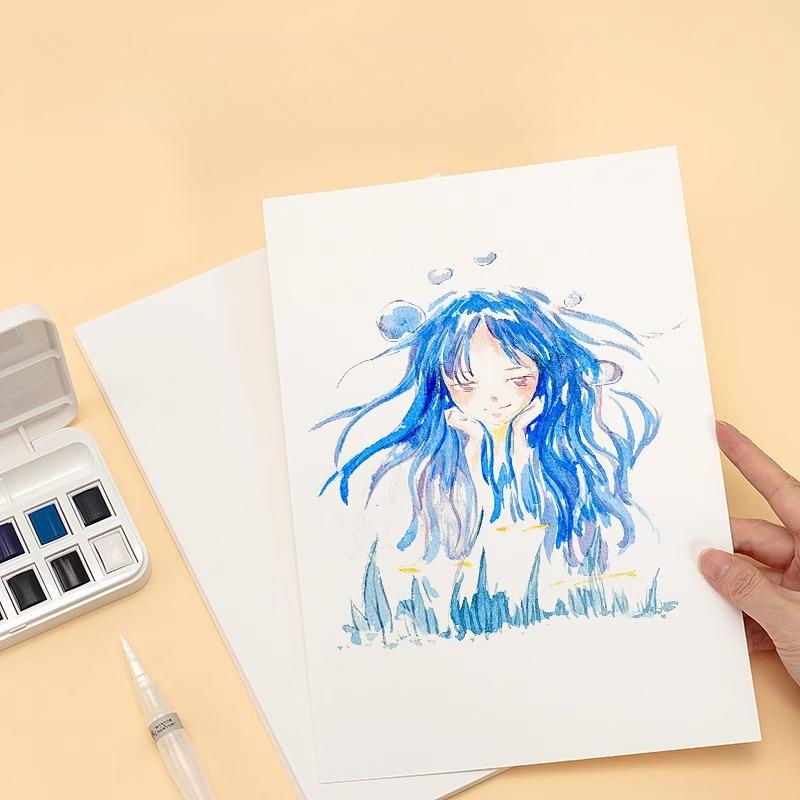 POTENTATE 300g Cotton Watercolor Paper in Bag Cold Press Hot Press Rough Sketching Painting 4K 8K 16K 32K Portable Acid Free