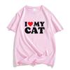 I Love My Cat T-shirt Harajuku Letter Print Heart Graphic Unisex Tshirt Summer Short Sleeve Women T Shirt