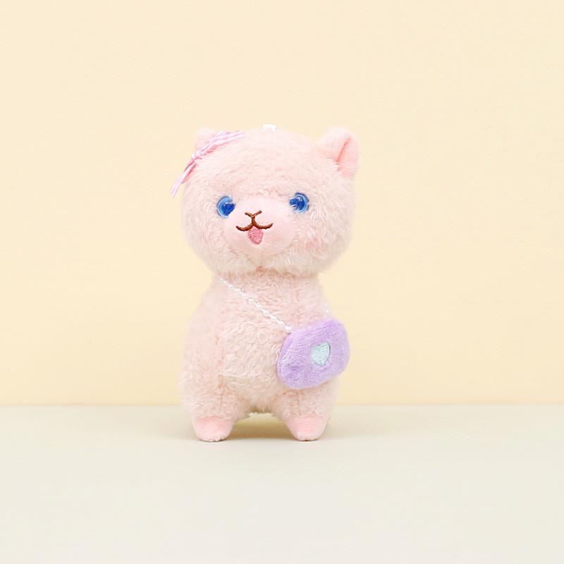 Bezaubernder Alpaka-Schlüsselanhänger aus kurzem Plüsch, kreatives Taschenaccessoire, Stofftier