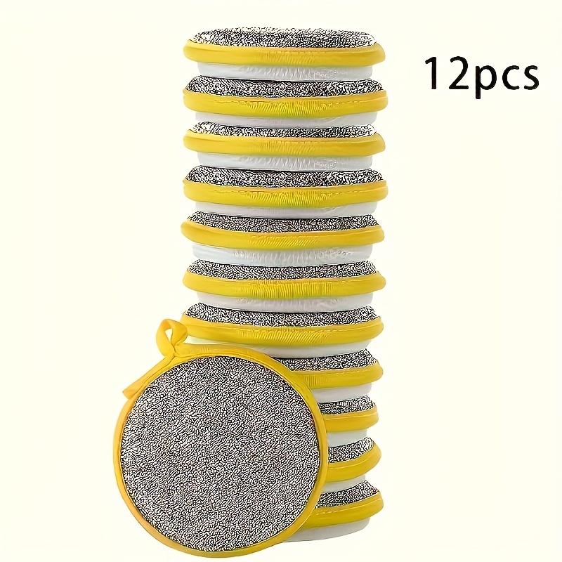 

12 шт. Кухонная губка для мытья - Двусторонняя не царапающая подушечка, Подходит для различной уборки, Моющаяся щетка для мытья посуды - Кухонный аксессуар для уборки 12pcs жёлтый