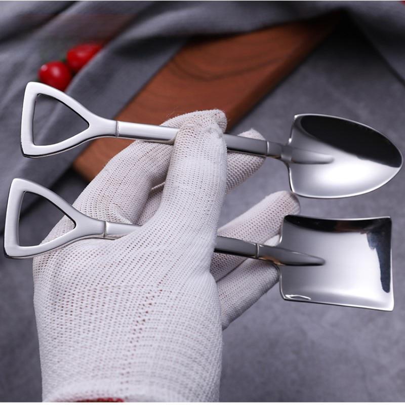 2PCS Teaspoons In the Form of Stainless Steel Shovels