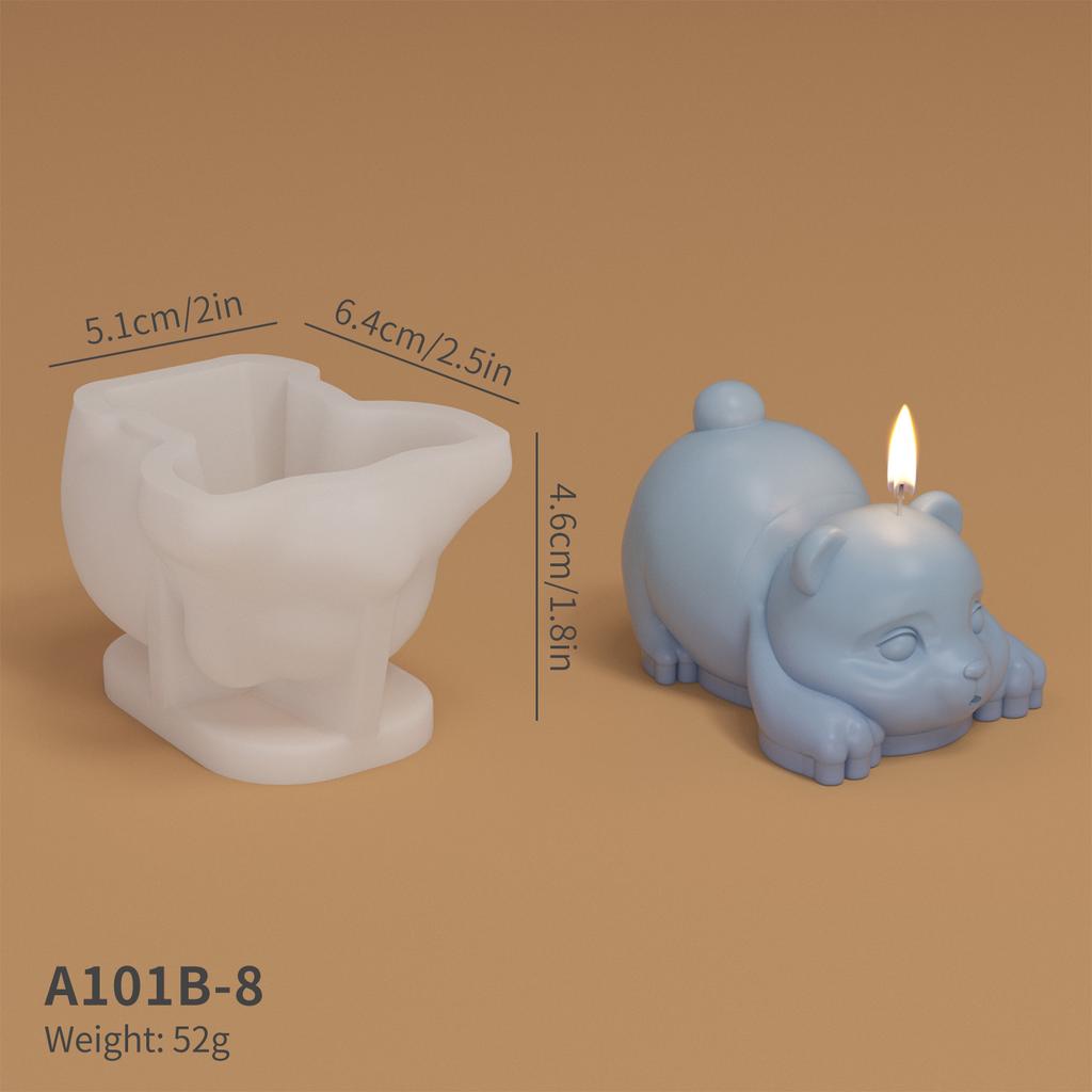 Bamboo Panda Shape Candle Silicone Molds for Making Candle Resin Pillar Aromatherapy Candles Wax Soap Flower Specimen Clay Craft