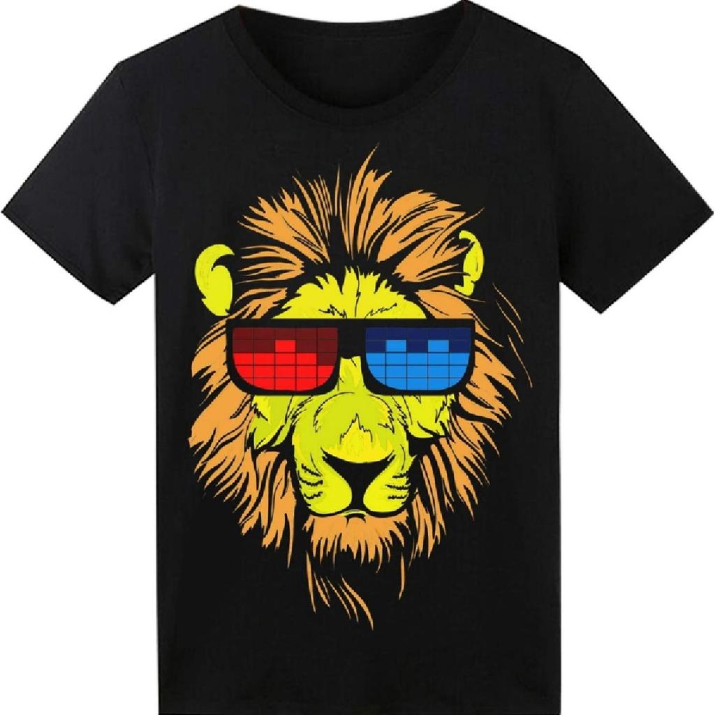 T-shirt LED che si illuminano al suono, T-shirt Glow, Abbigliamento con equalizzatore luminoso per Feste