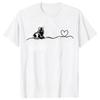 Rough Collie Heartbeat Heart Funny Dog Print T Shirt Men Women Humor Short Sleeve Streetwear Tee Shirt Clothing Summer Top