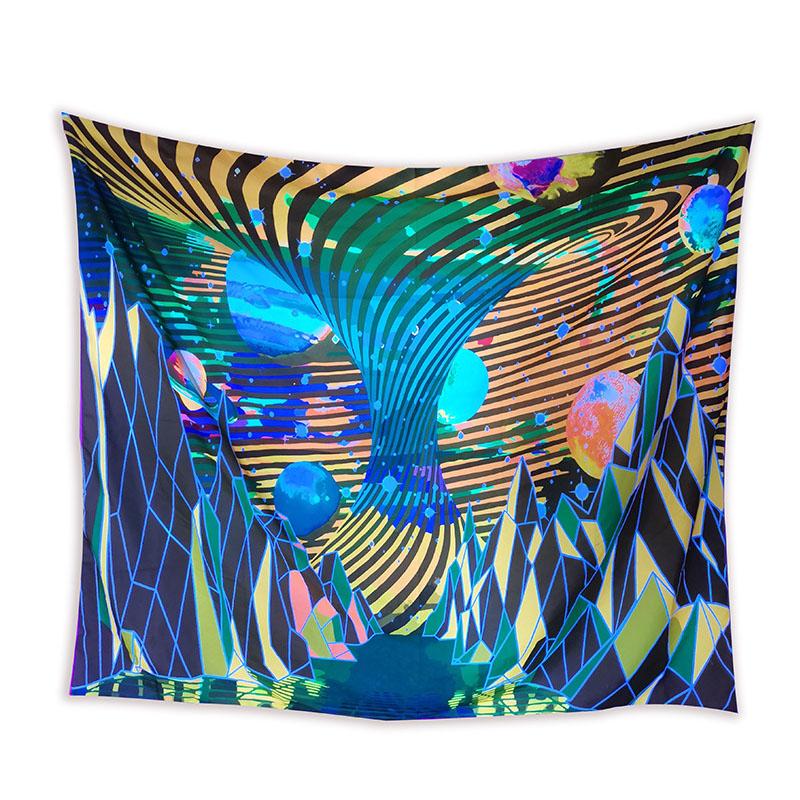 

УФ-флуоресцентный гобелен с принтом звездного неба, настенный декор для дома D-150x100CM