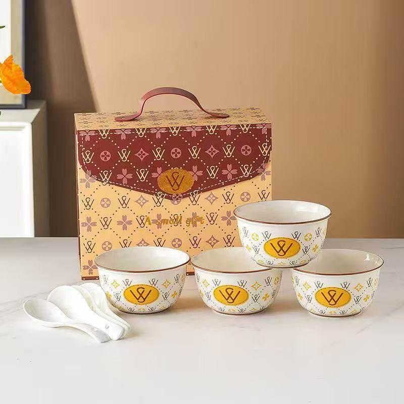 Premium Ceramic Bowl & Spoon Gift Set