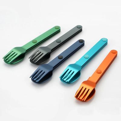 3pcs Magnetic Aluminum Cutlery Set - Travel Picnic Camping Cutlery Set Including Steak Knife, Spoon, Salad Fork