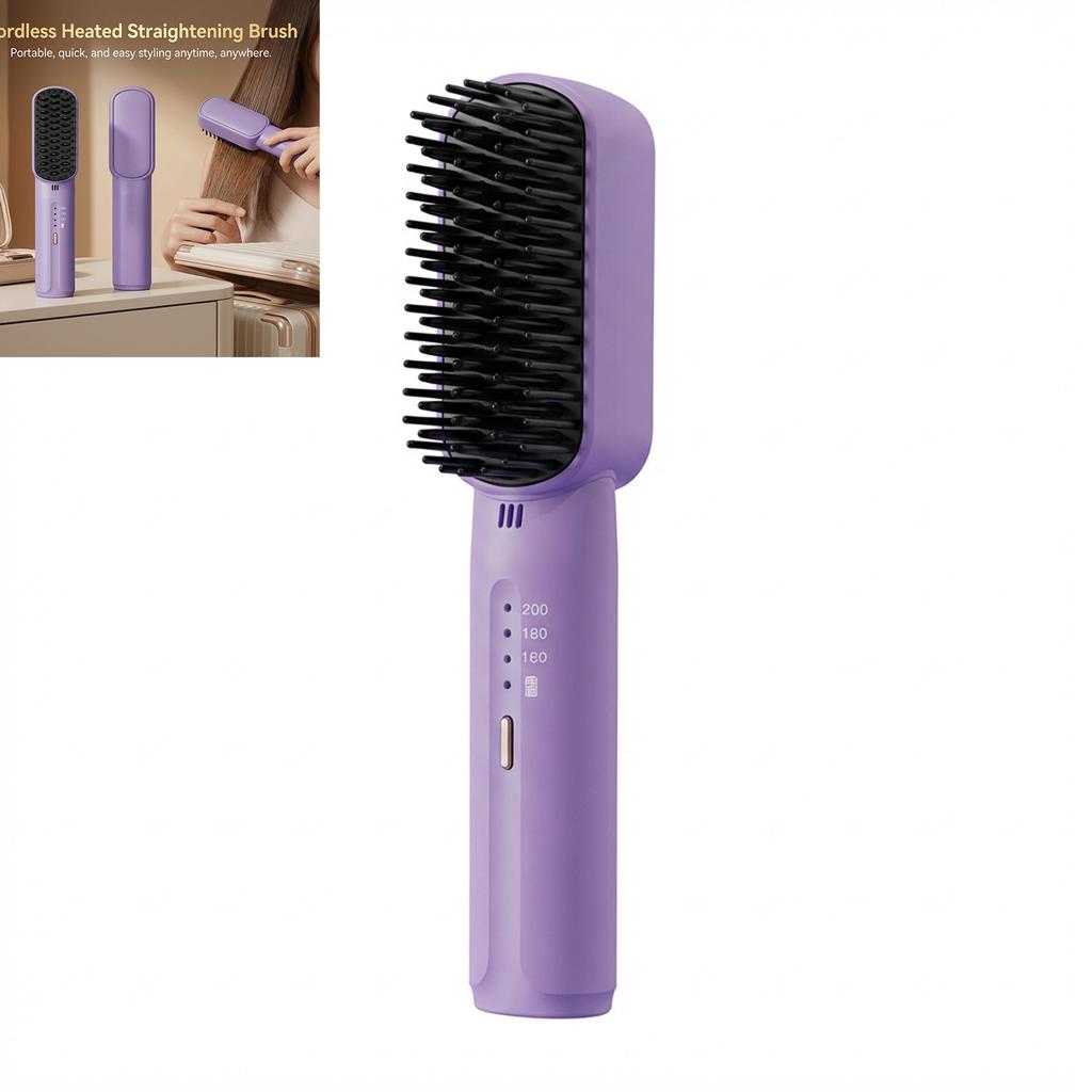 Negative Ion Hair Straightener Comb For All Hair Types With Wireless Design And Quick Heating Function