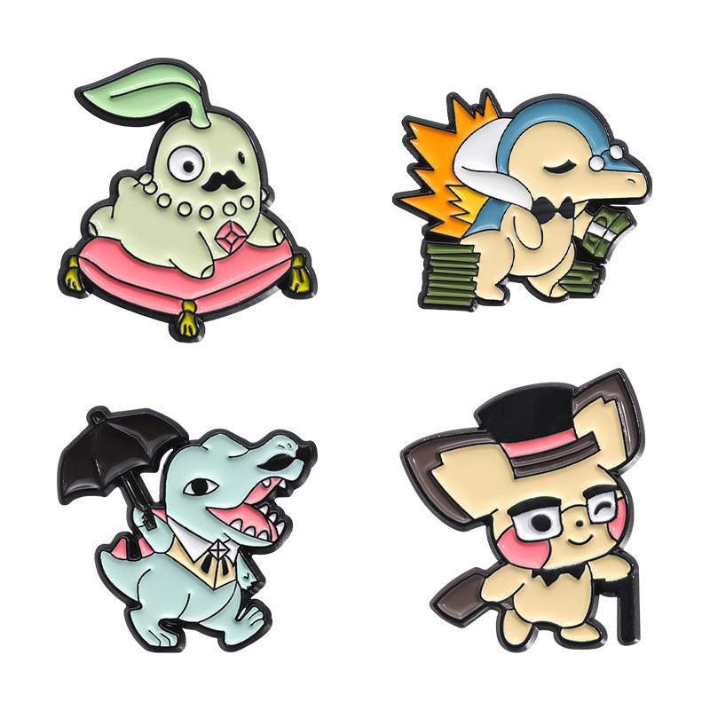 Playful Cartoon Character Badge Unique Alloy Enamel Brooch Perfect For Lovers Anime