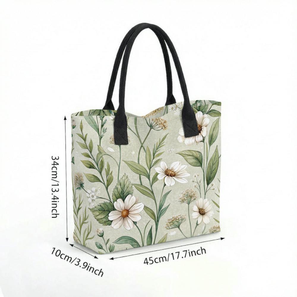 Floral Tote Bag Casual Lightweight Shoulder Bag for Daily Use