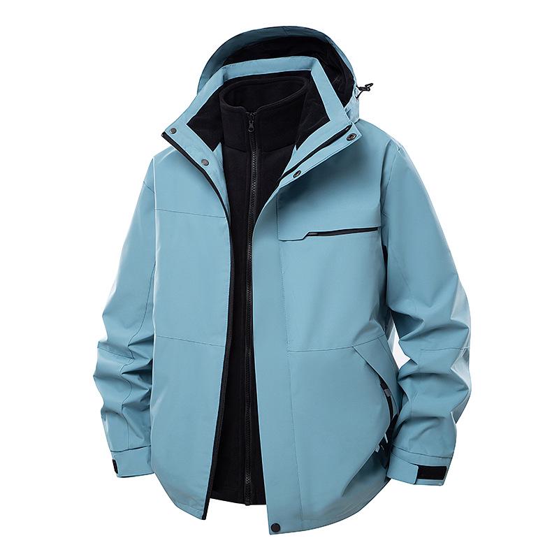 2025 Autumn/Winter Outdoor Fashion Shell Jacket Set: Men s & Women s Windproof, Breathable Three-in-One Mountaineering Coat M