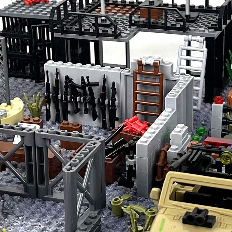 MOC Military Training Camp Outpost Shooting Range DIY Building Block Toys