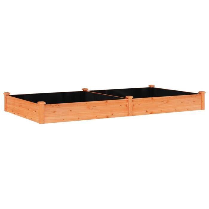 VidaXL Lit surélevé de jardin doublure 240x120x25 cm bois massif sapin 364302