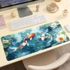 Oriental Koi Lotus Large Extended Gaming Mouse Pad Non Slip Desk Surface Water Lily Art Print For Gaming And Office Desks
