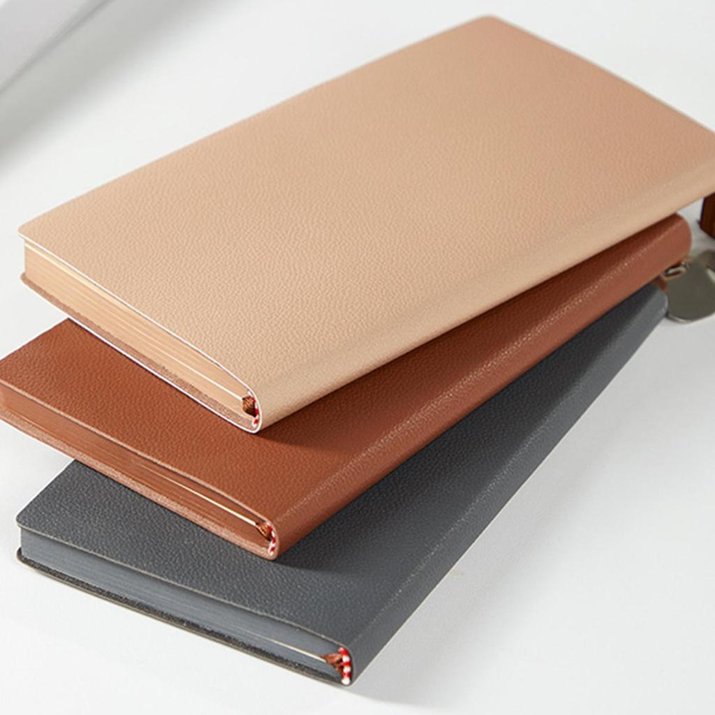 A6 litchi leather thickened student subject notebook, small diary, work notebook, business meeting record book, 96 sheets 192 pages