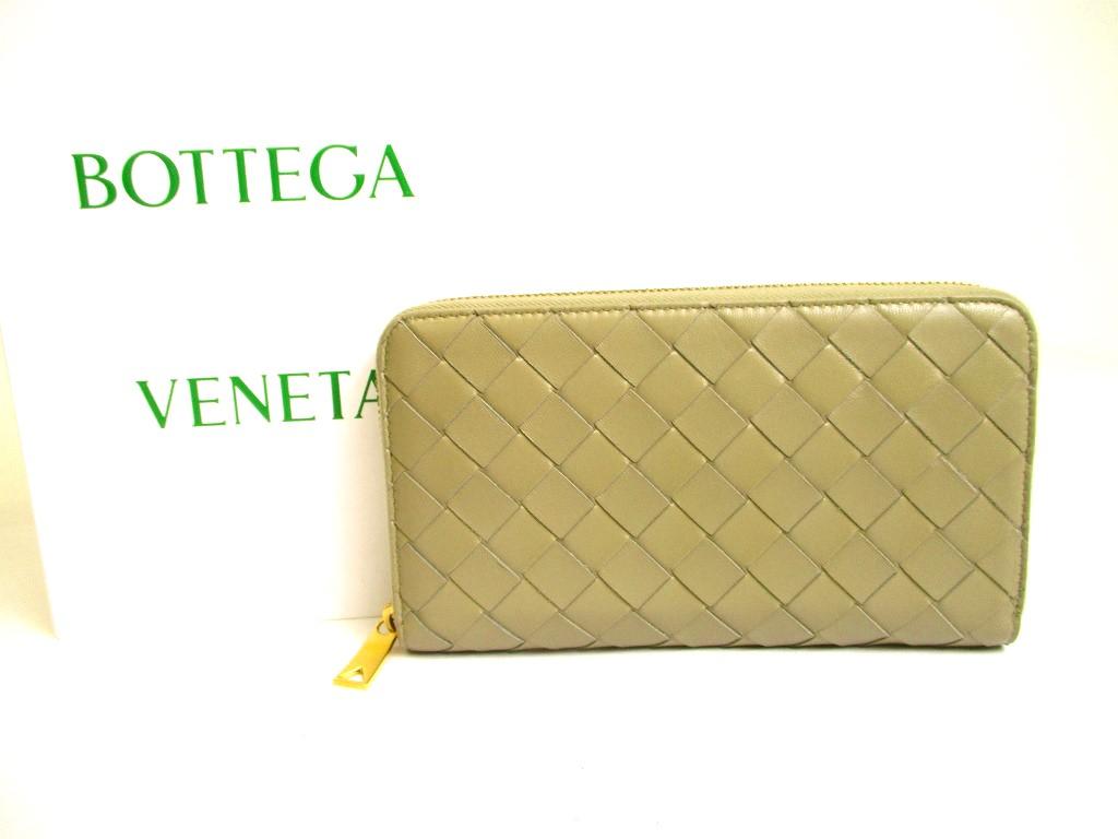 Authentic BOTTEGA VENETA Intrecciato Olive Geen Leather Round Zip Wallet Purse #a197  Refurbished