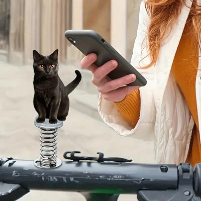 Acrylic Spring Loaded Cat Figure Cute Wobble Standee for Dashboard Rearview Mirror Hanging Ornament Cartoon Animal Accessory for Vehicle Desk