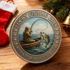 1/2Pcs Lucky Fishing Coin Bring You Good Luck Fishing Token Metal Carving Souvenir Coin Badge Decoration Dad Fishermen Fishing Enthusiasts Gift