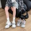 Thick-soled Beaded Fashion Dad Shoes for Women 2025 Popular Spring New Versatile Net Breathable Surface Sports and Leisure Shoes Tide