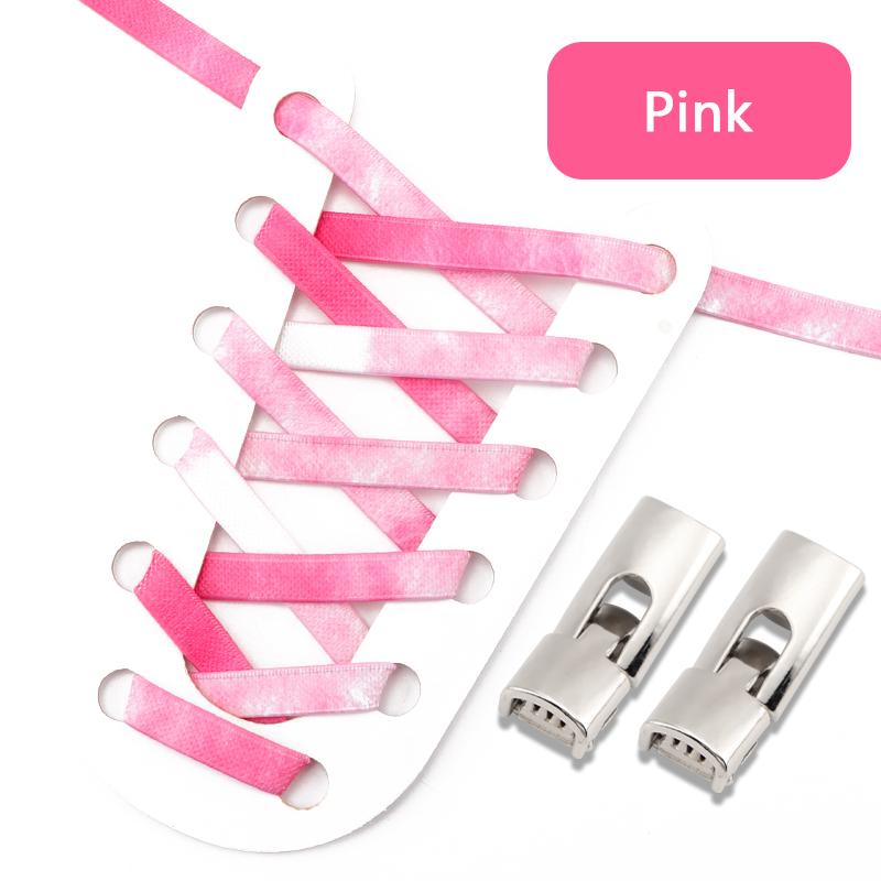 Rainbow Elastic Sneaker Laces Cross Buckle No Tie Shoelaces Adults Kids 8MM Wide Flats Rubber Running Shoelace Shoe Accessories