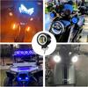 Biqing Motorcycle Fog Lights with Cut Lines, 12V/24V, LED, IP68 Waterproof, Auxiliary Light, 50,000 Hours Lifespan (White + Amber)