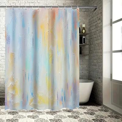 Abstract Watercolor Shower Curtain 3D Printed Waterproof Fabric for Bathroom Decor In Multiple Colors