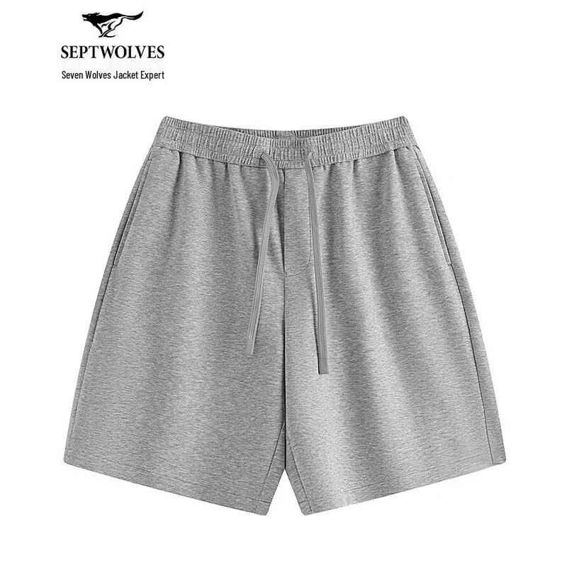SEPTWOLVES Men s Loose Casual Knit Cotton Blend Shorts S