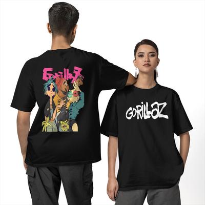 Koszulka Gorillaz Koszulki Hippie Krótki Rękaw Y2K Zabawna Koszulka Letnia Czysta Bawełna Okrągły Dekolt Duży Rozmiar Top Koszulki