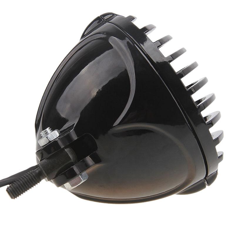 Motorcycle Finned Grill Led Headlight Lamp For Cafe Racer Bobber Chopper