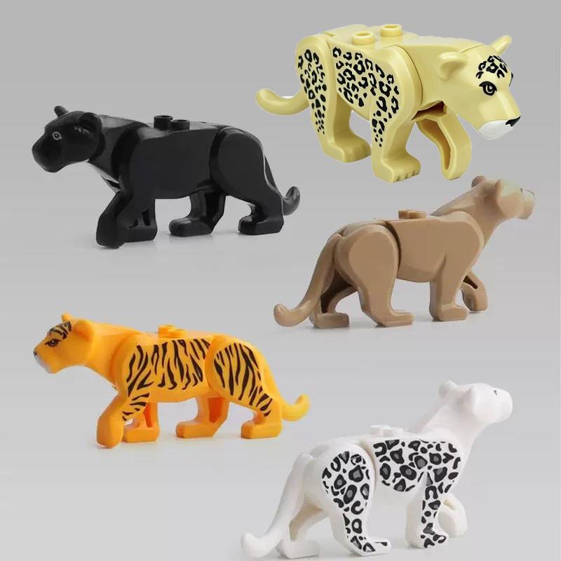 Afrikanische Wildtiere Bausteine Set Löwe Elefant Kamel Hirsch Wolf Giraffe Spielzeugmodell für Kinder Kreatives Kindergeschenk Stein S041