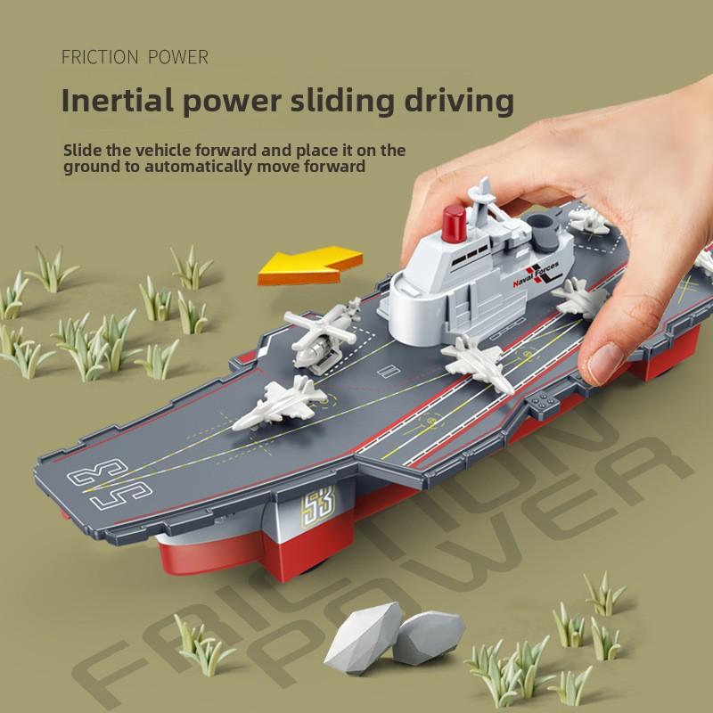 Large Aircraft Carrier Model With Water Spray Childrens Educational Toys Inertia
