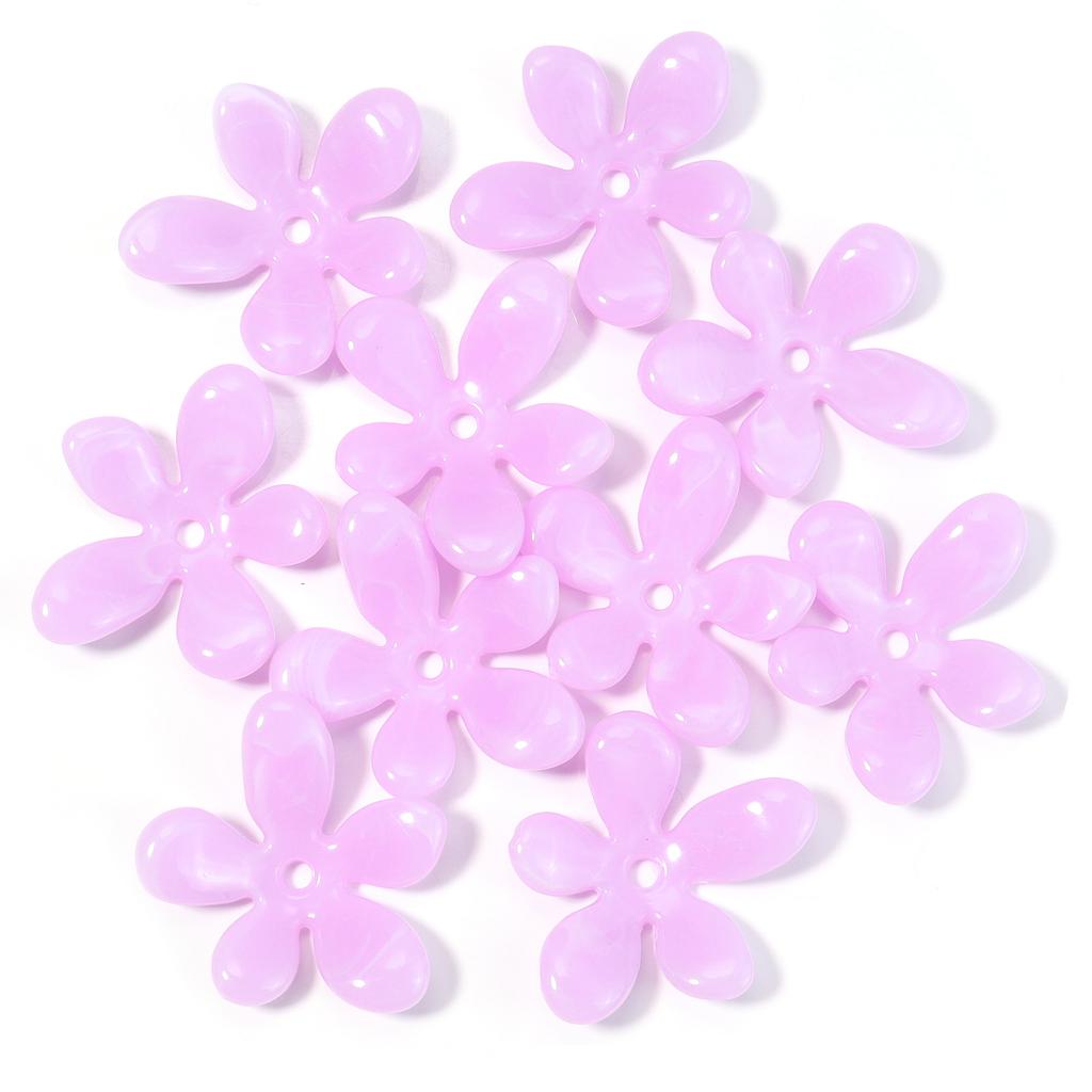 10Pcs Irregular Flower Acrylic Beads Dual Color Flower Spacer Beads Charms Bead Caps For Jewelry Making Diy Bracelet Necklace