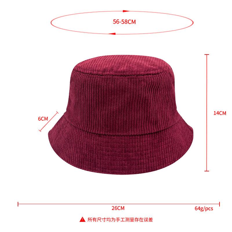 Solid Color Corduroy Bucket Hat Autumn Winter Customized Your Text Panama Hats Personalized Design Embroidery Sun Fisherman Cap