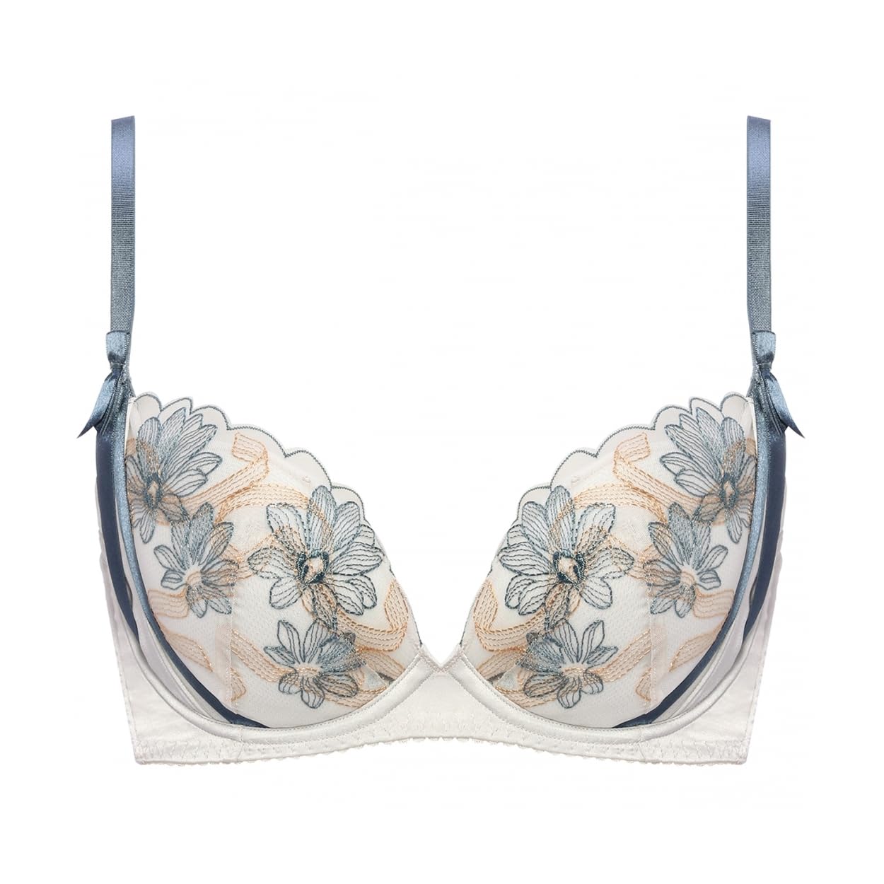 

AMOSTYLE Sweet M015 Размер B70 Бюстгальтер пуш-ап, Гербера, (белый),