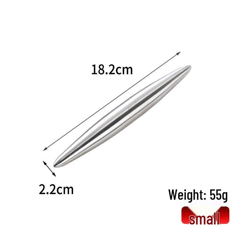 

Fish Belly Flour Stick Rolling Pin, Creative Baking Tool with Pointed Ends, 304 Stainless Steel for Home and Hotel Use Stainless Steel