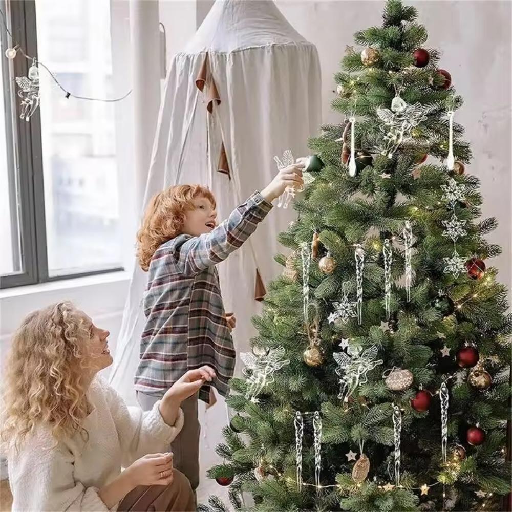 24pcs Clear Christmas Tree Hanging Ornament Acrylic Christmas Tree Decoration wedding