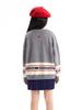 BarryBanny Long Knit Size for Elementary and Middle School Students Girls' Cardigan, Sweater, Coat, Sleeve, Outerwear, V-Neck, Gray, Warm,