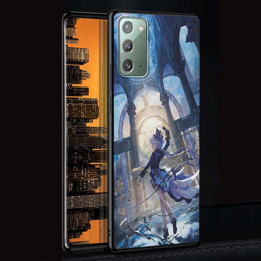 Genshin Impact Furina Case for Samsung Galaxy Note 20 Ultra 8 10 Lite 9 TPU Phone Cover Note 10 Plus Black Soft Shell Funda Capa