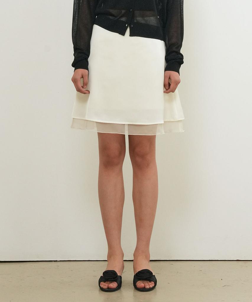 General Idea Satin Layered Skirt [Cream] / Gf2Lsk504