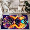 Eerie Skull In Flames Floor Mats for Living Room, Bedroom and Room Decoration Are Suitable for Gifts.