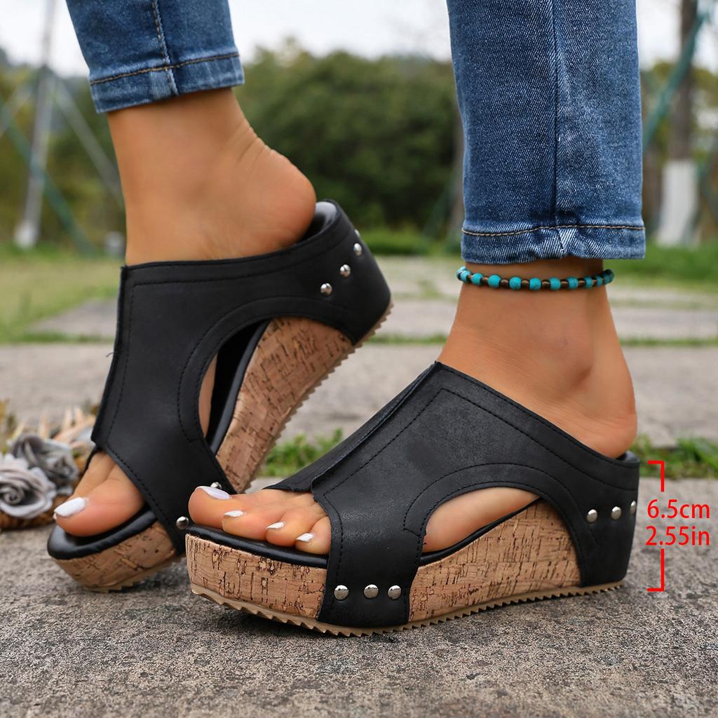 Women's Sandals High Heels Sandals With Wedges Shoes Woman Platform Sandals Summer Peep Toe Heeled Slippers Sandalias De Mujer