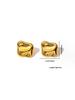Gold C-Shaped Round Hoop Earrings with Bright Surface, French Light Luxury, High-End Stainless Steel