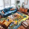 Retro Nordic Style Living Room Carpet Large Area Leopard Print Bedroom Rugs Machine Washable Foldable Non-slip Coffee Table Mats