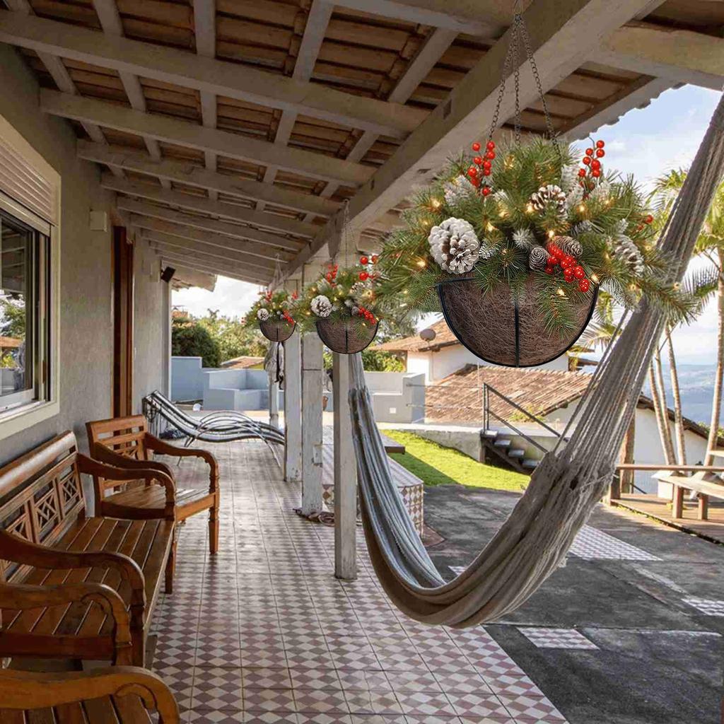 Mieszane dekoracje bożonarodzeniowe i białe diody LED Matowe jagody