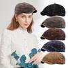 French Style Corduroy Beret For Women Breathable Cotton Blend Lightweight Design Khaki Hat For Casual Or Formal Outfits