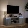 Vidaxl Szafka Pod Tv Z Led, Szary Dąb Sonoma, 139,5X34X50 Cm
