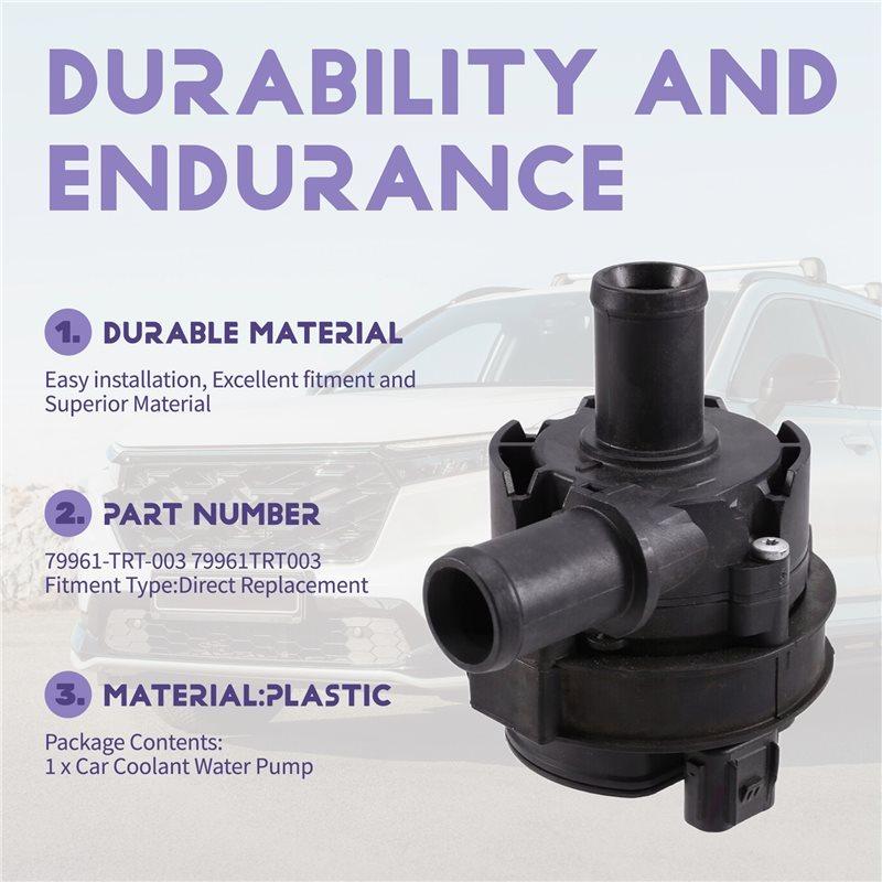 Water Pump Auxiliary 79961-TRT-003 79961TRT003 For Honda Clarity Accord CR-V 2017-- Coolant Replacement Part
