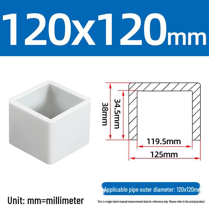 Silicone Anti-slip Chair Leg Cap - Heat Resistant, Square Rubber Sleeve for Steel Pipe with Protective Electroplated Finish