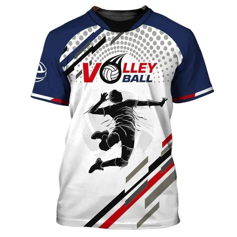 Cool Volleyball Pattern T-Shirt Men Customized 3D Printed T-Shirts Summer Fashion O-Neck Tees Street Oversized Short Sleeve